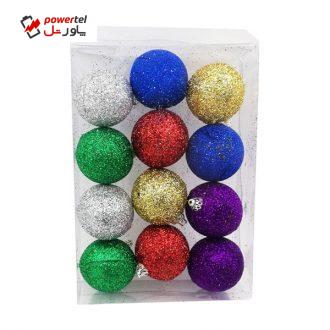 آویز درخت کریسمس مدل B02 بسته 12 عددی