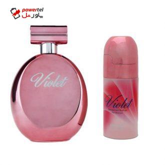 ادوپرفیوم زنانه اسکلاره مدل Violet حجم 75 میلی لیتر به همراه رول ضد تعریق زنانه اسکلاره مدل Violet حجم 60 میلی لیتر