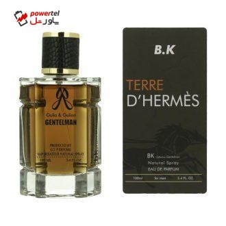 ادوپرفیوم مردانه بی کی مدل Terre De Hermes حجم ۱۰۰ میلی لیتر ادوپرفیوم مردانه بی کی مدل Terre De Hermes حجم ۱۰۰ میلی لیتر