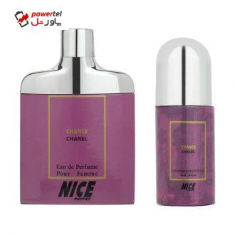 ادو پرفیوم و رول ضد تعریق زنانه نایس پاپت مدل Chanel مجموعه 2 عددی