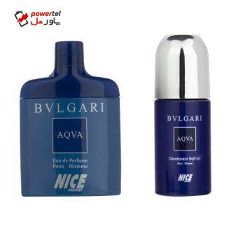 ادو پرفیوم و رول ضد تعریق مردانه نایس پاپت مدل Bvlgari Aqva  مجموعه 2 عددی