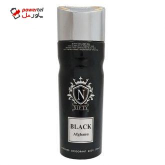 اسپری خوشبوکننده بدن مردانه نیفتی مدل بلک افغان کد ACV85