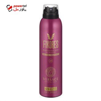 اسپری خوشبو کننده بدن زنانه فیکورس مدل versace crystal Noir حجم 200 میلی لیتر اسپری خوشبو کننده بدن زنانه فیکورس مدل versace crystal Noir حجم 200 میلی لیتر