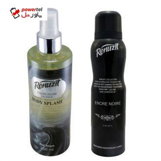 اسپری خوشبو کننده بدن مردانه رینو زیت مدل ENCRE NOIRE LALIQUE حجم 150 میلی لیتر به همراه بادی اسپلش حجم 250 میلی لیتر