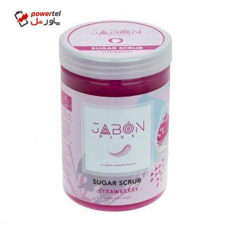 اسکراب شکری لایه بردار پوست ژبن پلاس مدل Strawberry وزن 900 گرم