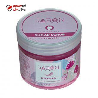 اسکراب شکری لایه بردار پوست ژبن پلاس مدل Strwberry وزن 450 گرم