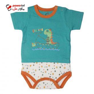 بادی آستین کوتاه نوزادی آدمک مدل Dinosaur کد 02 بادی آستین کوتاه نوزادی آدمک مدل Dinosaur کد 02