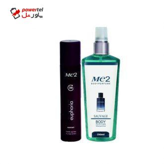 بادی اسپلش مردانه می تو مدل ساوج حجم 250 میلی لیتر به همراه اسپری خوشبو کننده بدن مدل ایفوریا حجم 75 میلی لیتر بادی اسپلش مردانه می تو مدل ساوج حجم 250 میلی لیتر به همراه اسپری خوشبو کننده بدن مدل ایفوریا حجم 75 میلی لیتر