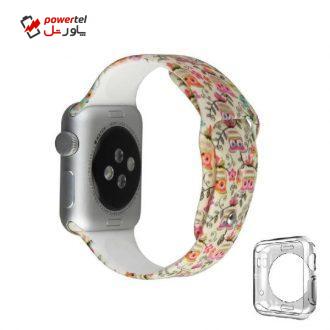 بند سیلیکونی مدلOwl  به همراه یک عدد کاور TPU مناسب برای اپل واچ 38 میلی متری