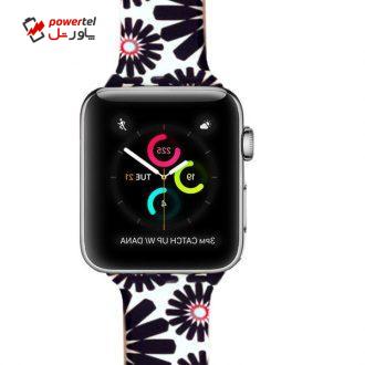 بند مدلblack floral 2  مناسب برای اپل واچ 38 میلی متری
