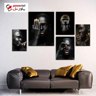 تابلو بوم مدل Black girl مجموعه 5 عددی