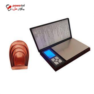 ترازو دیجیتال مدل NOTEBOOK به همراه ست 4 عددی پیمانه ترازو دیجیتال مدل NOTEBOOK به همراه ست 4 عددی پیمانه
