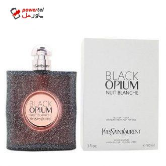 تستر ایو سن لورن مدل Black Opium Nuit Blanche ادو پرفیوم زنانه 90 میلی لیتر (جعبه تستر سفید و بدون درب اصلی)