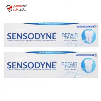 خمیر دندان سنسوداین مدل Repair & Protect حجم 75 میلی لیتر مجموعه 2 عددی