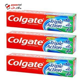 خمیر دندان کلگیت سری original mint مدل triple action حجم 50 میلی لیتر مجموعه 3 عددی خمیر دندان کلگیت سری original mint مدل triple action حجم 50 میلی لیتر مجموعه 3 عددی