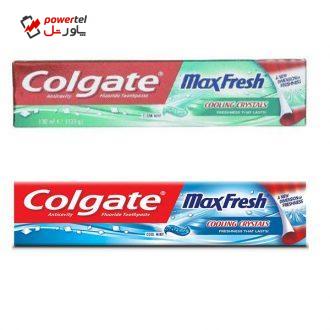 خمیر دندان کلگیت مدل Max Fresh مجموعه 2 عددی حجم 100 میلی لیتر