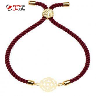 دستبند طلا 18 عیار زنانه کرابو طرح نقش اسلیمی مدل kr100113