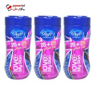 دستمال مرطوب آرایشی دافی مدل  Love مجموعه 3 عددی