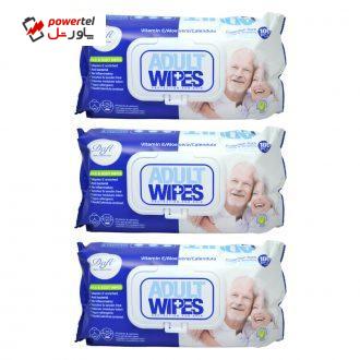دستمال مرطوب دافی مدل Adult Wipes مجموعه 3 عددی دستمال مرطوب دافی مدل Adult Wipes مجموعه 3 عددی