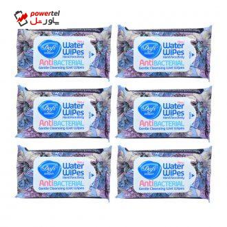 دستمال مرطوب دافی مدل Anti bacterial مجموعه 6 عددی