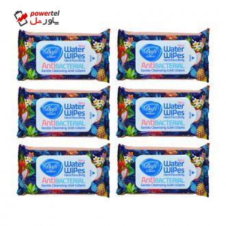 دستمال مرطوب دافی مدل Anti bacterial کد 1 بسته 6 عددی
