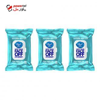 دستمال مرطوب دافی مدل HYDRA WATER مجموعه ۳ عددی