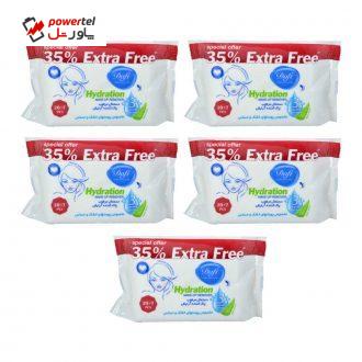 دستمال مرطوب دافی مدل  Hydration 02 مجموعه 5 عددی