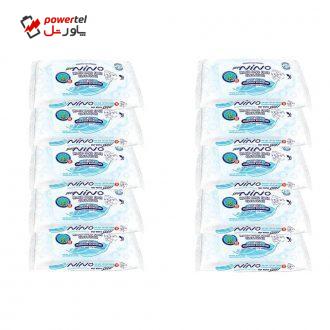 دستمال مرطوب نینو مدل HF200 ده بسته 10 عددی دستمال مرطوب نینو مدل HF200 ده بسته 10 عددی