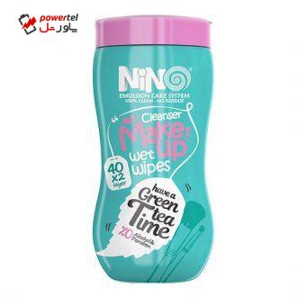دستمال مرطوب نینو مدل green tea بسته 40 عددی دستمال مرطوب نینو مدل green tea بسته 40 عددی