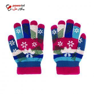 دستکش بافتنی بچگانه مدل برفی کد BA-5277