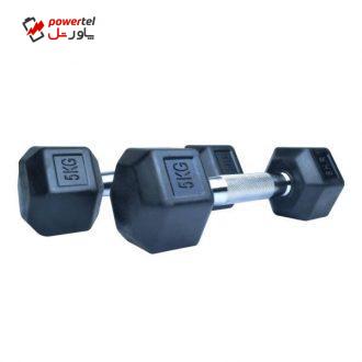 دمبل اس اچ ار مدل B1 وزن 5 کیلوگرم بسته 2 عددی