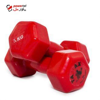 دمبل ایروبیک روکش‌دار 5 کیلوگرمی بسته دو عددی