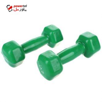 دمبل ایروبیک روکش‌ دار 2 کیلوگرمی بسته دو عددی