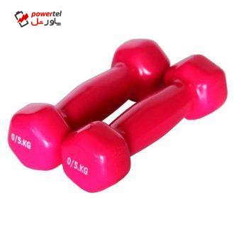 دمبل ایروبیک روکش دار 0.5 کیلوگرمی بسته دو عددی