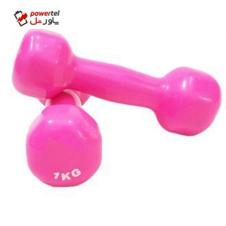 دمبل ایروبیک روکش دار 1 کیلوگرمی مدل 02-Pink بسته دو عددی دمبل ایروبیک روکش دار 1 کیلوگرمی مدل 02-Pink بسته دو عددی