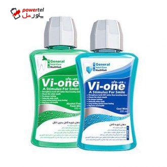 دهان شویه وی وان مدل General Cool Mint AND Fresh Mint حجم 300 میلی لیتر مجموعه 2 عددی دهان شویه وی وان مدل General Cool Mint AND Fresh Mint حجم 300 میلی لیتر مجموعه 2 عددی