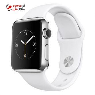 ساعت مچی هوشمند اپل واچ مدل 38mm Stainless Steel Case with White Sport Band