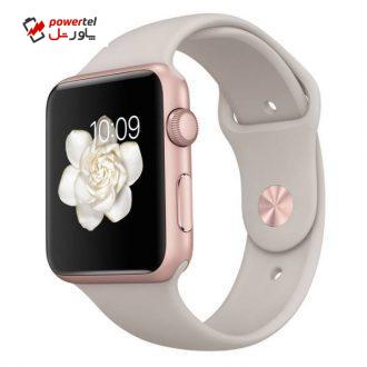 ساعت مچی هوشمند اپل واچ مدل 42mm Rose Gold Aluminum Case with Stone Sport Band