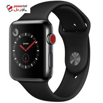 ساعت هوشمند اپل سری 3 سلولار مدل  42mm Space Black Aluminium