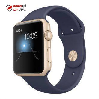 ساعت هوشمند اپل واچ سری 1 مدل 42mm Gold Aluminum Case with Midnight Blue Sport Band