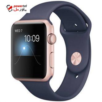 ساعت هوشمند اپل واچ سری 1 مدل 42mm Rose Gold Case with Midnight Blue Sport Band ساعت هوشمند اپل واچ سری 1 مدل 42mm Rose Gold Case with Midnight Blue Sport Band