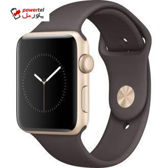 ساعت هوشمند اپل واچ سری 2 مدل 42mm Gold Aluminum Case with Cocoa Sport Band