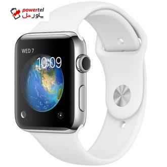 ساعت هوشمند اپل واچ سری 2 مدل 42mm Stainless Steel Case with White Sport Band