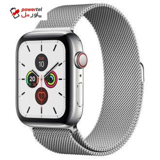 ساعت هوشمند اپل واچ سری 5 مدل 44mm Stainless Steel Case with Milanese Loop