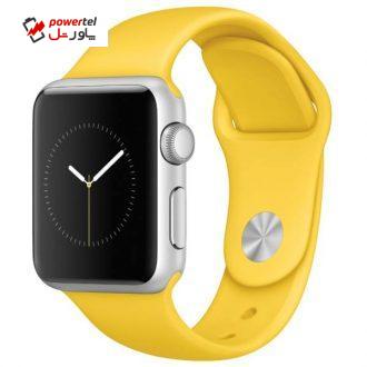ساعت هوشمند اپل واچ مدل 38mm Silver Aluminium Case With Yellow Sport Band