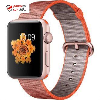 ساعت هوشمند اپل واچ 2 مدل 42mm Rose Gold Aluminum Case With Orange Nylon Band ساعت هوشمند اپل واچ 2 مدل 42mm Rose Gold Aluminum Case With Orange Nylon Band