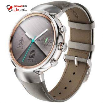 ساعت هوشمند ایسوس زن واچ 3 مدل WI503Q Silver With Beige Leather Band ساعت هوشمند ایسوس زن واچ 3 مدل WI503Q Silver With Beige Leather Band