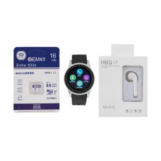 ساعت هوشمند جی تب مدل S1 به همراه هندزفری اچ بی کیو مدل i7 و کارت حافظه 16 گیگابایتی ساعت هوشمند جی تب مدل S1 به همراه هندزفری اچ بی کیو مدل i7 و کارت حافظه 16 گیگابایتی