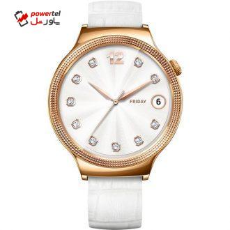 ساعت هوشمند زنانه هوآوی واچ مدل Rose Gold Case with White Leather Band