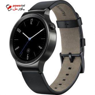 ساعت هوشمند هوآوی واچ مشکی مدل Steel Case With Black Leather Band